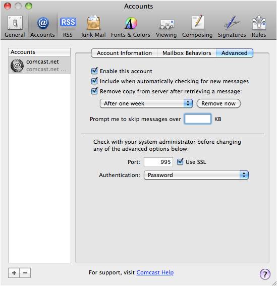 email options for mac